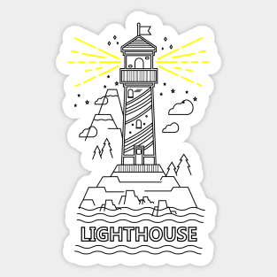 Lighthouse Monoline Sticker